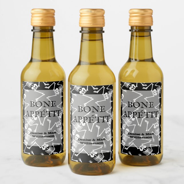 Étiquettes Pour Bouteilles De Vin Skeletons Mini (Bouteilles)