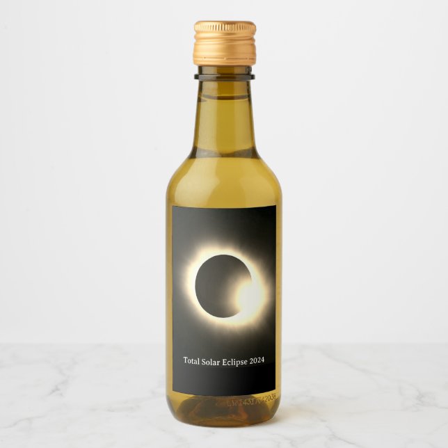 Étiquettes Pour Bouteilles De Vin Total éclipse solaire 2024 (Devant)
