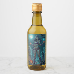Étiquettes Pour Bouteilles De Vin Traite d'Halloween ou ami Zombie w Cerveau
