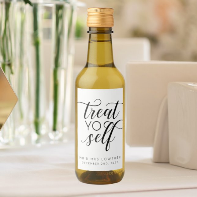 Étiquettes Pour Bouteilles De Vin Traitez votre autocalligraphie Style Mariage (Créateur téléchargé)