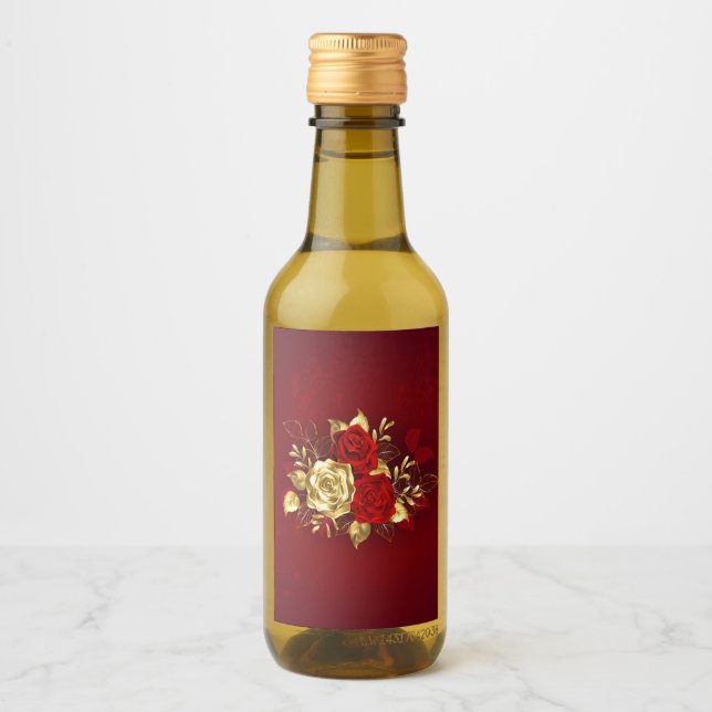 Étiquettes Pour Bouteilles De Vin Trois Roses de bijoux (Devant)