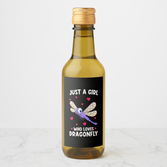 Étiquettes Pour Bouteilles De Vin Une fille qui aime les libellules (Devant)