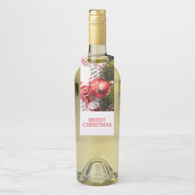 Étiquettes Pour Bouteilles Décor de Noël (Sur bouteille)