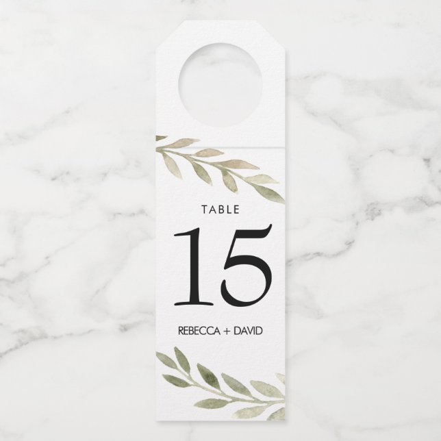 Étiquettes Pour Bouteilles Délicat Mariage de remplissage Numéro de table Bal (Devant)