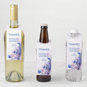 Étiquettes Pour Bouteilles Douce Merci 💙Cornflower Reverie 