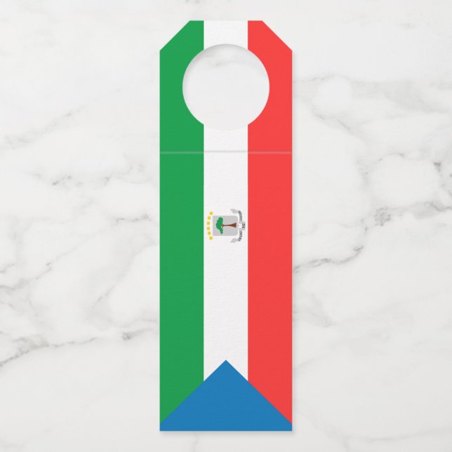 Étiquettes Pour Bouteilles Drapeau de Guinée équatoriale (Devant)