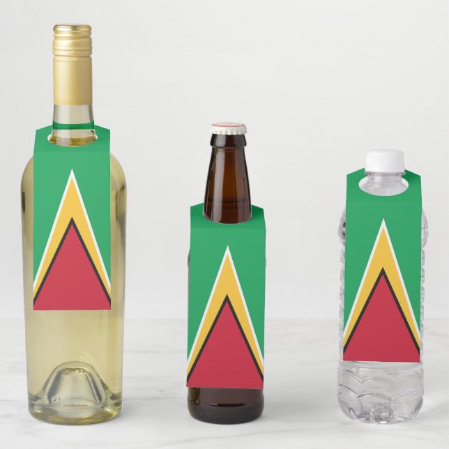 Étiquettes Pour Bouteilles Drapeau de la Guyane (En situation)
