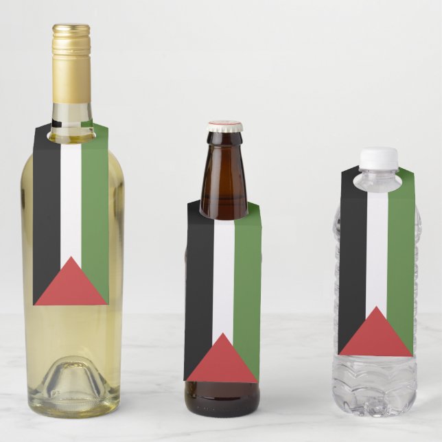 Étiquettes Pour Bouteilles drapeau de la Palestine (En situation)
