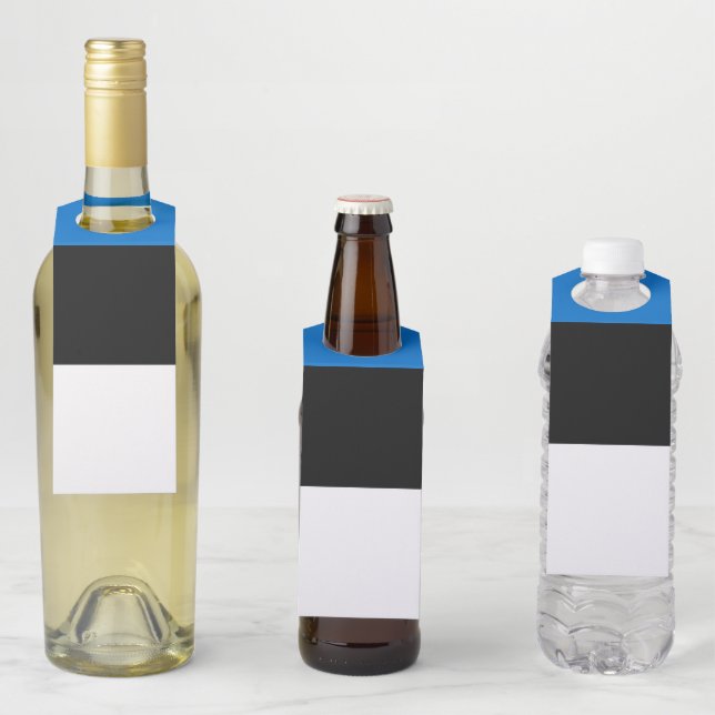 Étiquettes Pour Bouteilles Drapeau de l'Estonie (En situation)