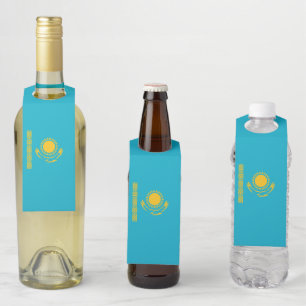Étiquettes Pour Bouteilles drapeau du Kazakhstan
