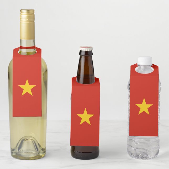 Étiquettes Pour Bouteilles Drapeau du Vietnam (En situation)