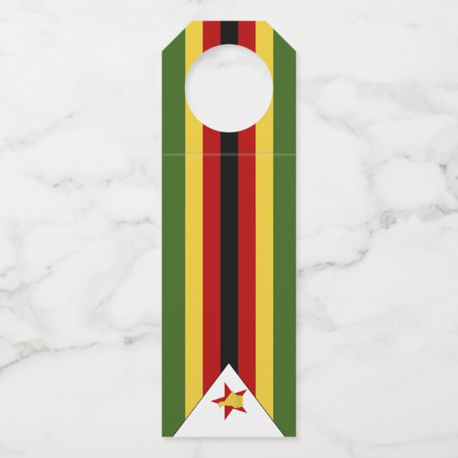 Étiquettes Pour Bouteilles drapeau du Zimbabwe (Devant)