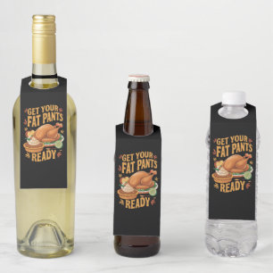 Étiquettes Pour Bouteilles Drôle de Thanksgiving, préparez vos pantalons gras