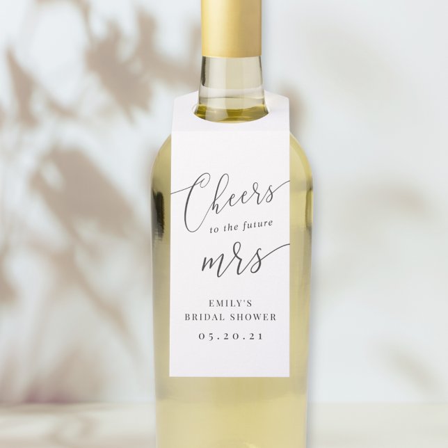 Étiquettes Pour Bouteilles Élégant avenir de la calligraphie Mme Fête des mar (Créateur téléchargé)