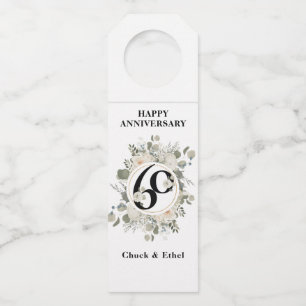 Étiquettes Pour Bouteilles Élégant Pastel 60e ANNIVERSAIRE