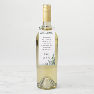 Étiquettes Pour Bouteilles Elégante verdure Eucalyptus Feuille Mariage