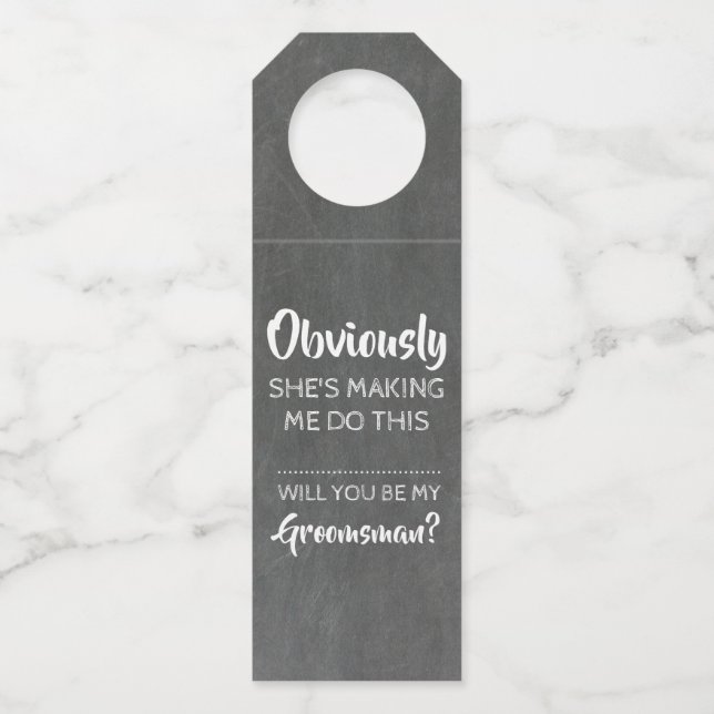 Étiquettes Pour Bouteilles Évidemment - Drôle Groomsmen Proposition (Devant)