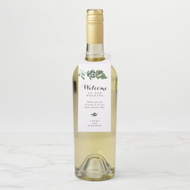 Étiquettes Pour Bouteilles Faveur olive botanique de mariage de vignoble (Sur bouteille)