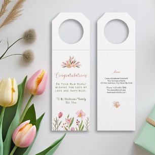 Étiquettes Pour Bouteilles Félicitations pour votre nouvelle aquarelle floral