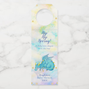 Étiquettes Pour Bouteilles Fête de naissance Fantasy Boys Blue Dragon Baby Sh