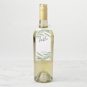 Étiquettes Pour Bouteilles Feuille botanique d'aquarelle épousant le nombre