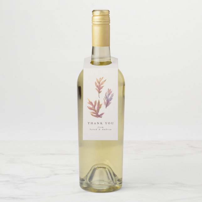 Étiquettes Pour Bouteilles Feuilles d'automne remerciement vin de remerciemen (Sur bouteille)