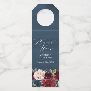Étiquettes Pour Bouteilles Fleurs Enchantées Mariage Personnalisé