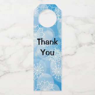 Étiquettes Pour Bouteilles Flocons de neige de Noël bleus