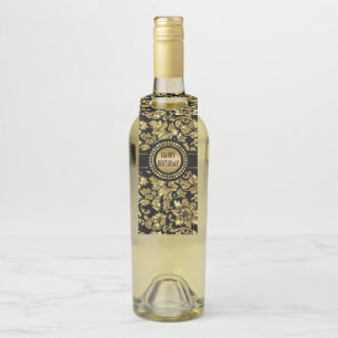 Étiquettes Pour Bouteilles Gold Damask