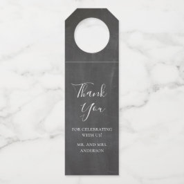 Étiquettes Pour Bouteilles Gris tendance moderne. Remerciement de mariage tab