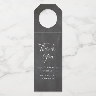Étiquettes Pour Bouteilles Gris tendance moderne. Remerciement de mariage tab