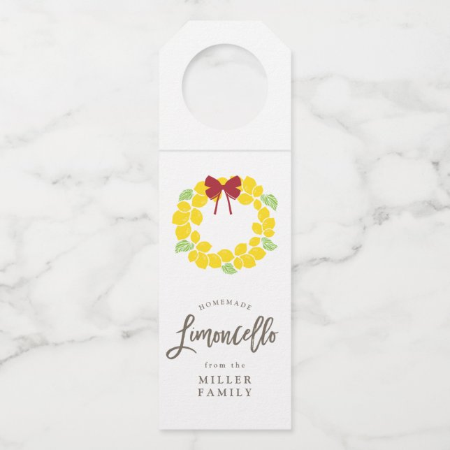Étiquettes Pour Bouteilles Guirlande de Limoncello (Devant)