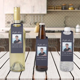 Étiquettes Pour Bouteilles Guy Grad Modern Graduate Photo personnalisée