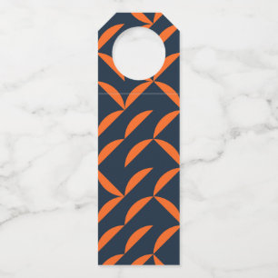 Étiquettes Pour Bouteilles Illustration ondulée orange, cool, moderne, tendan