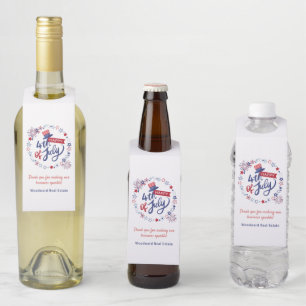 Étiquettes Pour Bouteilles Immobilier 4 juillet Fête de l'Indépendance Person