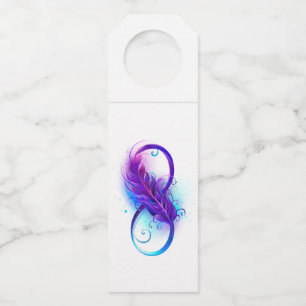 Étiquettes Pour Bouteilles Infinity with purple feather