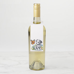 Étiquettes Pour Bouteilles Joli(e) ami(e) dalmate/papillon