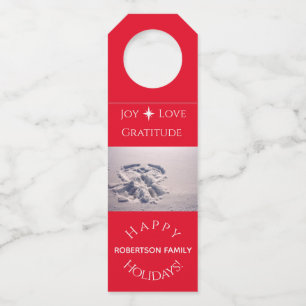 Étiquettes Pour Bouteilles Joy-Love-Gratitude Ange De Neige