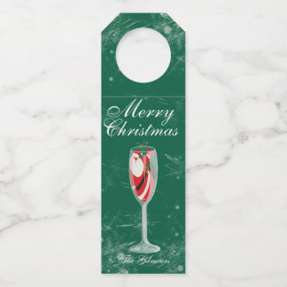 Étiquettes Pour Bouteilles Joyeux Noël avec le Champagne de Noël de Santa hiv