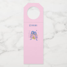 Jumeaux rose, zodiaque, impression signe du zodiaq