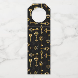 Étiquettes Pour Bouteilles Les Patters de Seamless avec Golden Keys