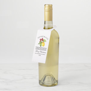 Étiquettes Pour Bouteilles Limoncello Maison Peint à l'Aquarelle Noël Citron