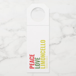 Étiquettes Pour Bouteilles Limoncello Peace Love Et Limoncello 