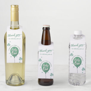 Étiquettes Pour Bouteilles Lucky One 1er Anniversaire St Patricks Day Trèfle