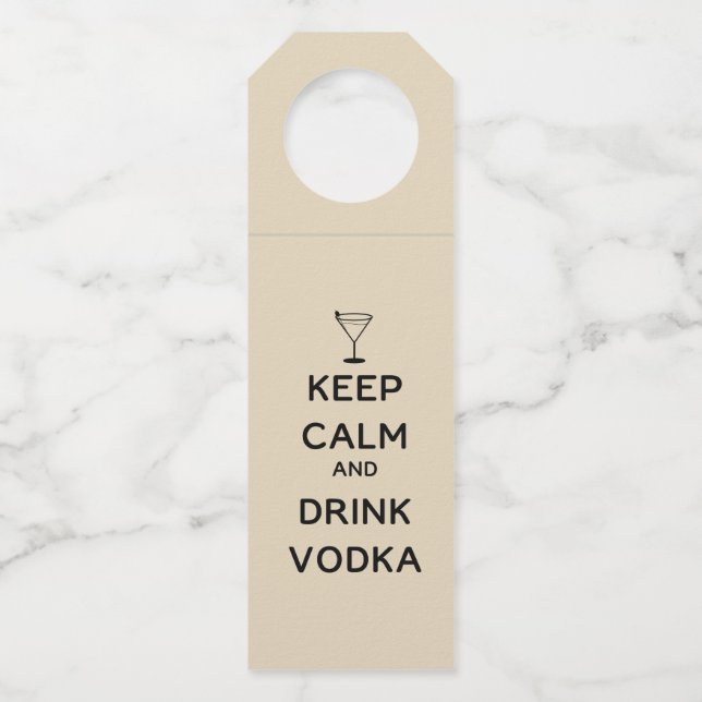 Étiquettes Pour Bouteilles Maintenez vodka calme et de boissons (Devant)