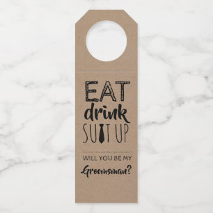 Étiquettes Pour Bouteilles Manger Boire S'habiller Funny Proposition Demoisel