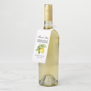 Étiquettes Pour Bouteilles Mariage à l'aquarelle au citron Limoncello