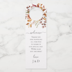 Étiquettes Pour Bouteilles Mariage Bohème Campagnard Rustique de Feuilles d'A