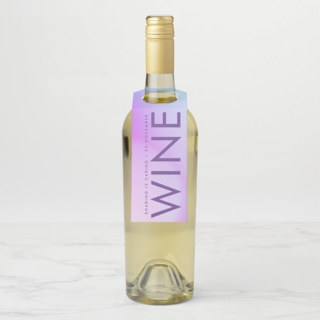 Étiquettes Pour Bouteilles Mariage de automne violet ultra moderne (Sur bouteille)