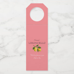 Étiquettes Pour Bouteilles Mariage de citron rose moderne Limoncello